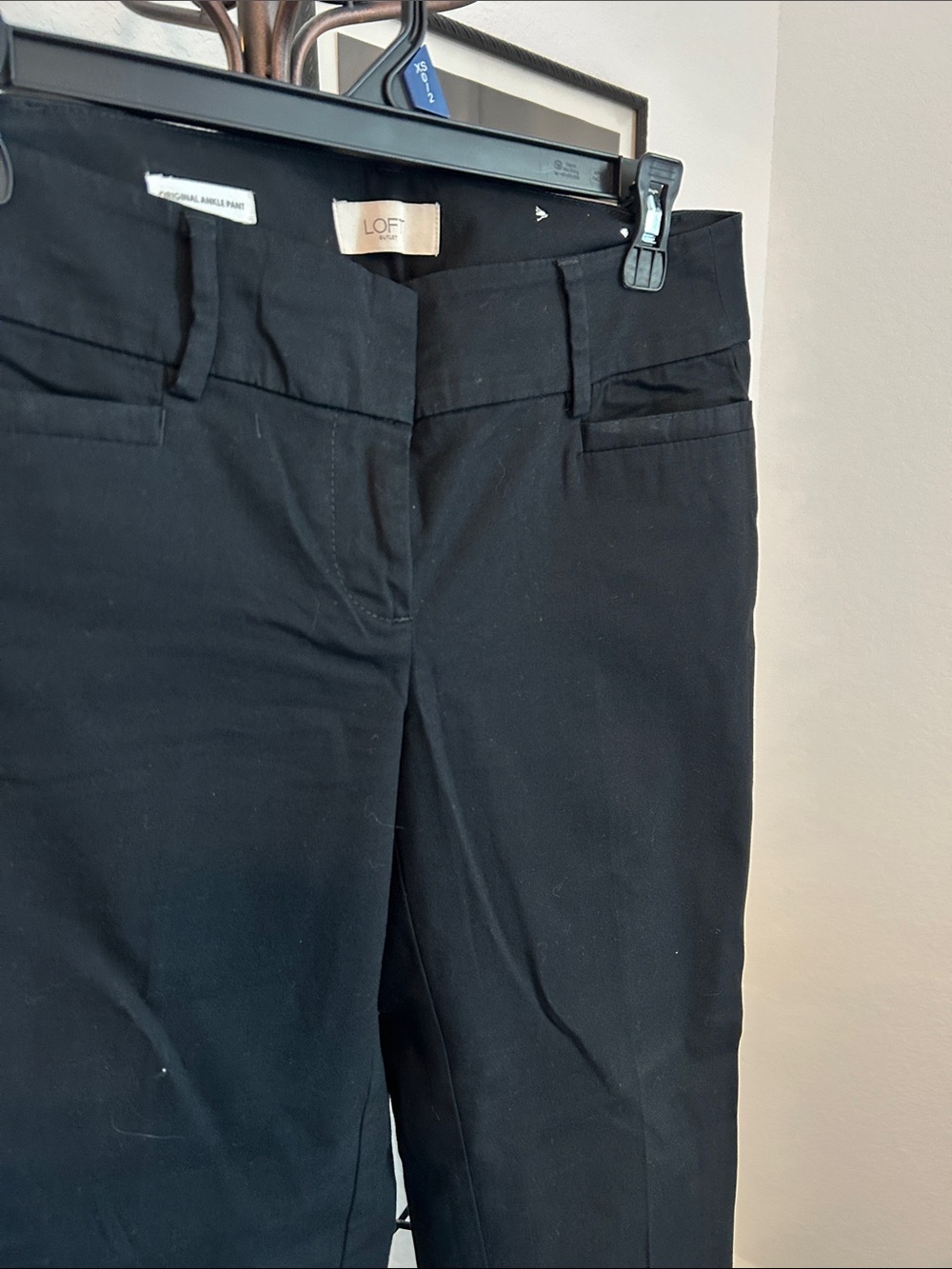 LOFT Black Ankle-Length Straight Pants